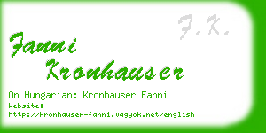 fanni kronhauser business card